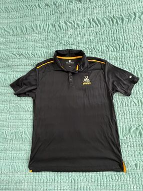 Colosseum Black and Gold App State Polo-Large